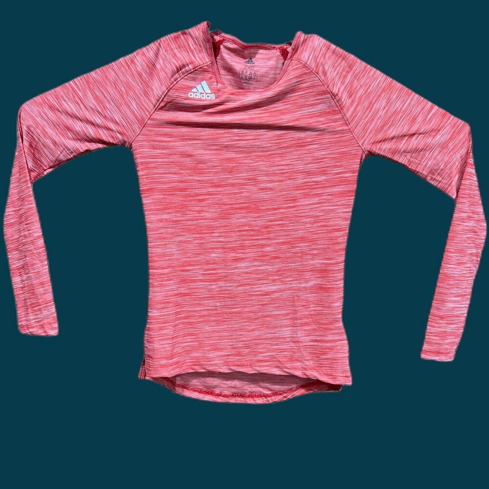 Adidas Athletic Pullover Long Sleeve Hilo Shirt Womens Size 2XS Pink Lightweight